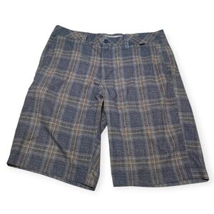Travis Mathew Blue and Gray Plaid Golf Shorts